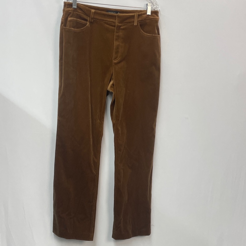 Womyn Gold brown velour/velvet pants, straight legs, size 12